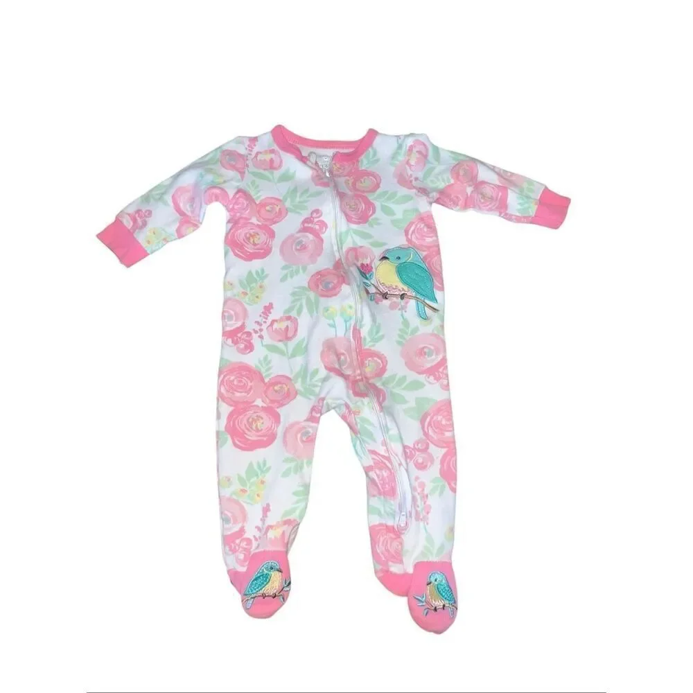2 Koala Baby girl 3-6 months one piece sleep button up zip up bodysuit jumper